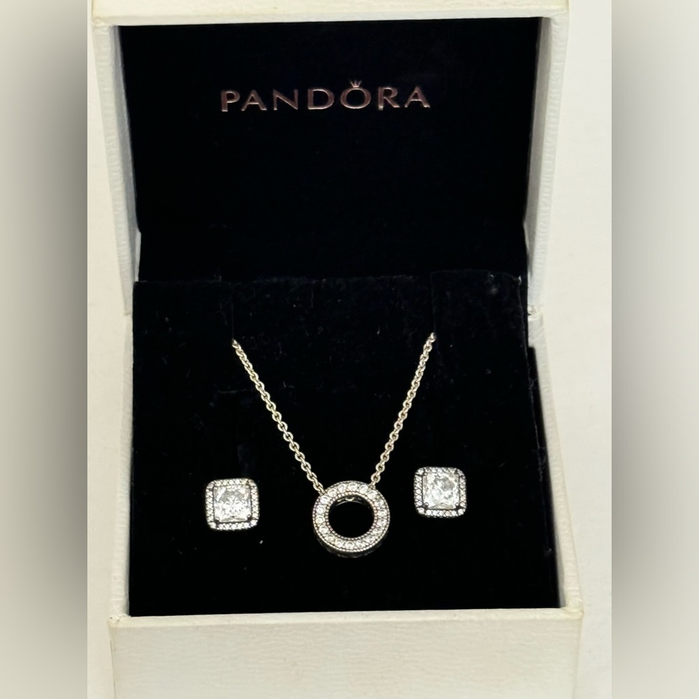Pandora necklace and earings (all together)